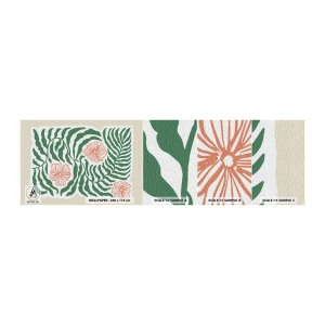 Provbit av självhäftande fototapet Deluxe Sticker - Blommande i grönt - Boho, Botanisk, Blommor - 100x30 cm