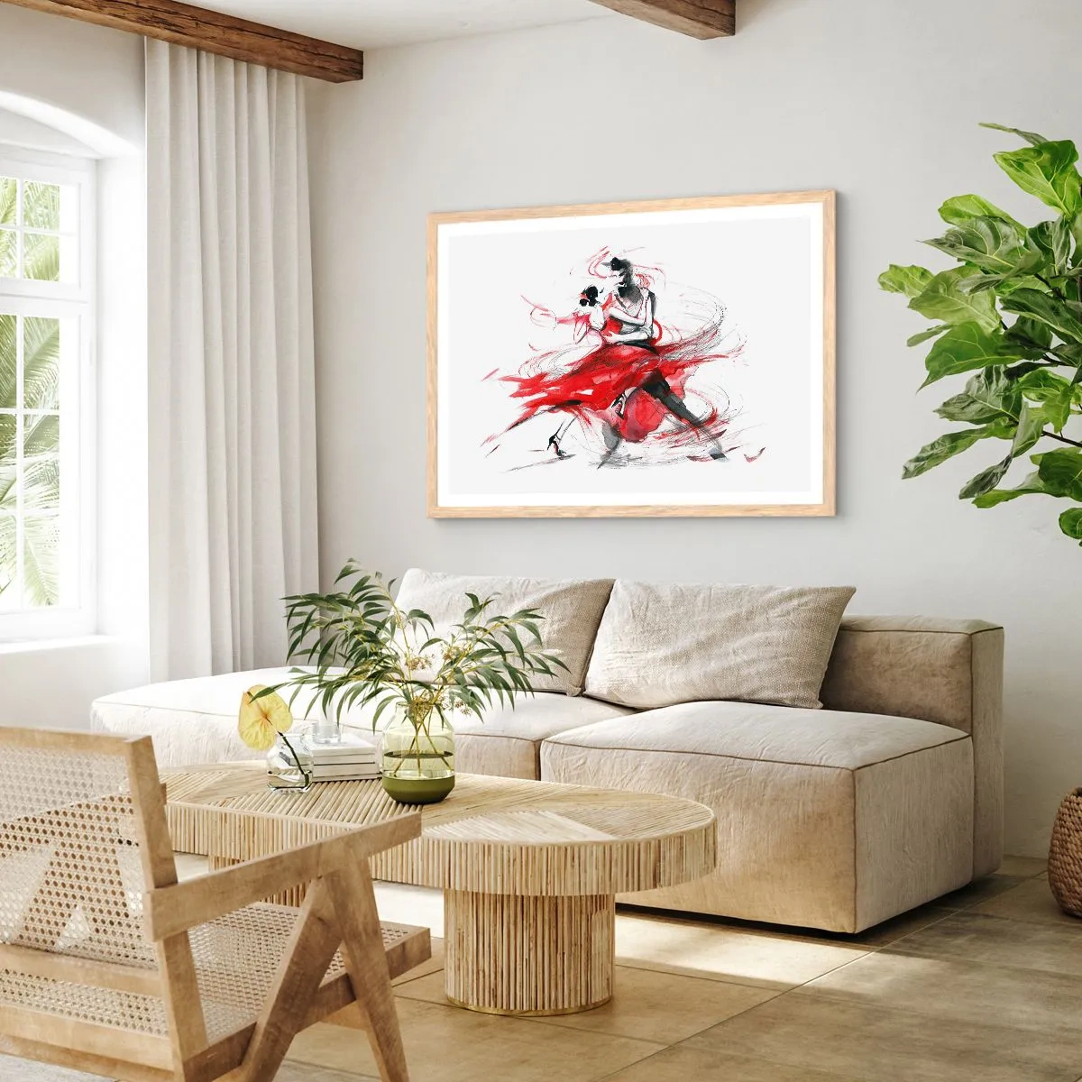 Affisch i ram av ljusek - Tango - passionens rytm - 100x70 cm