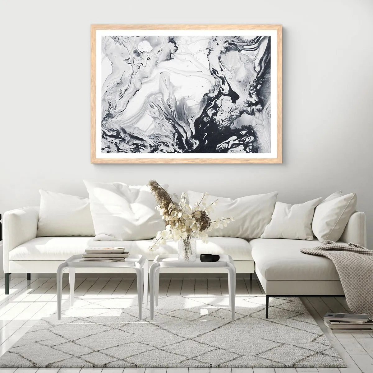 Affisch i ram av ljusek - Jordens inre - 100x70 cm