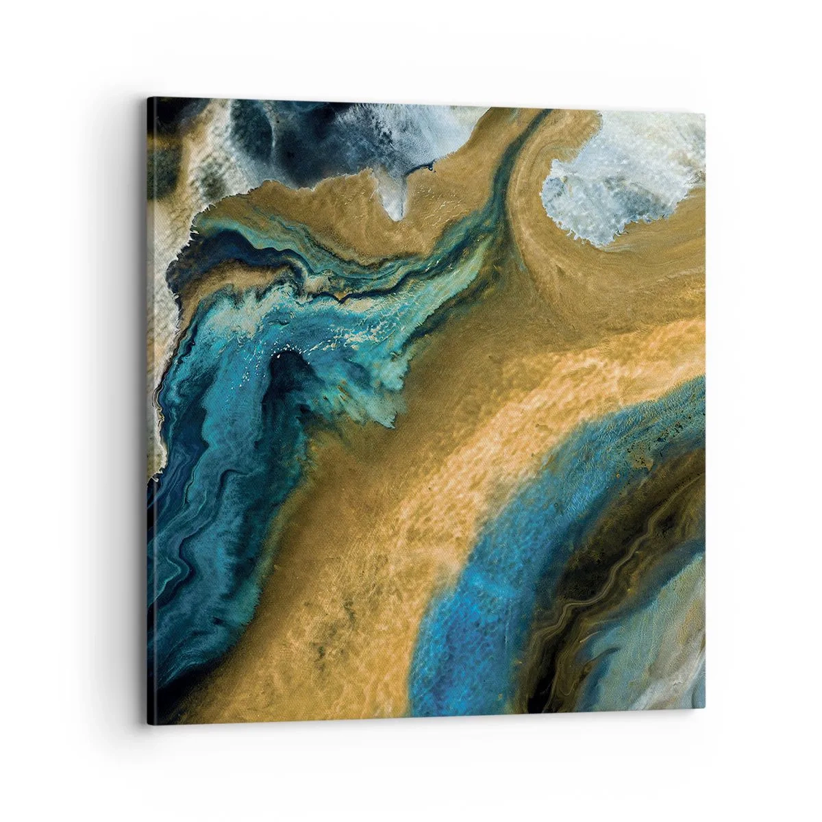 Canvastavla - Bild på duk - Blå – gul – ömsesidiga influenser - 70x70 cm