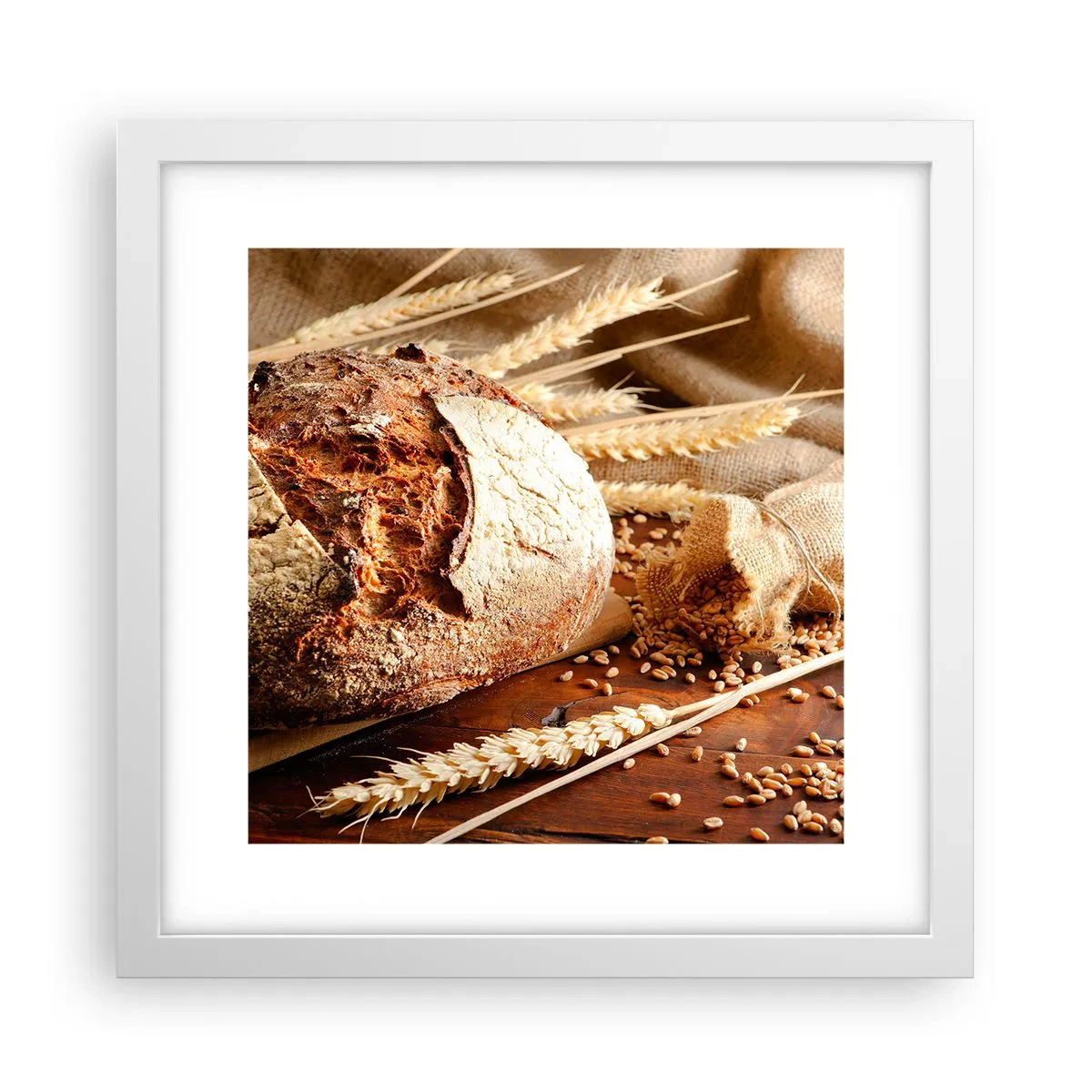 Affisch i vit ram - Aptitlig, doftande, knaprig - 30x30 cm