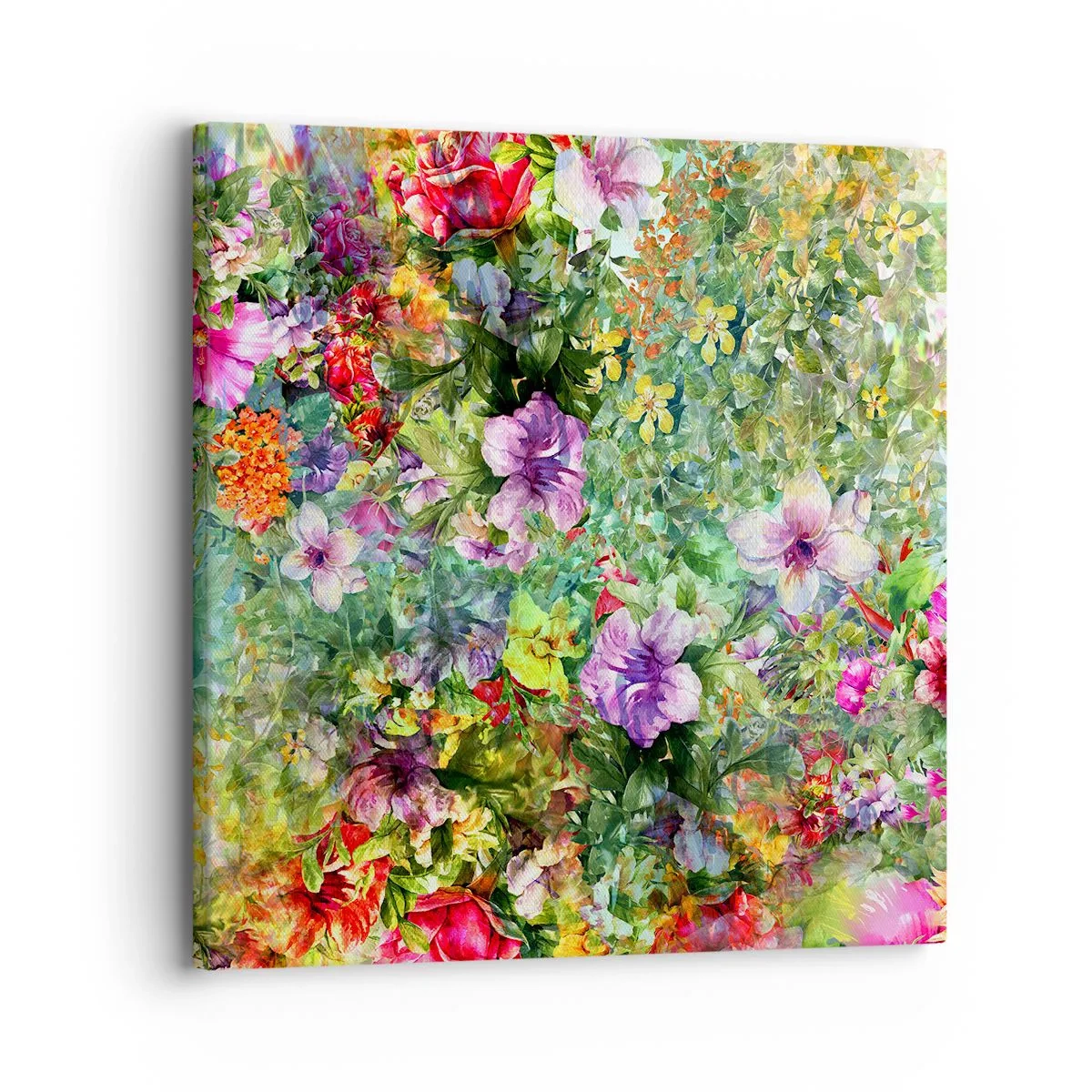 Canvastavla - Bild på duk - Ta en dopp i blommorna - 30x30 cm