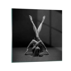 Glastavla - Bild på glas - Nakenhetens geometri - 40x40 cm