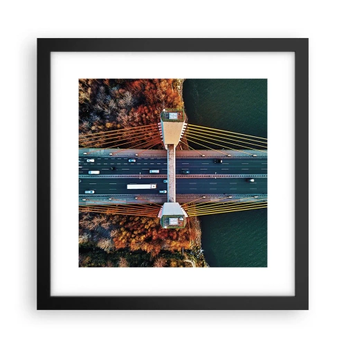 Affisch i svart ram - Bortom vatten, bortom skog - 30x30 cm