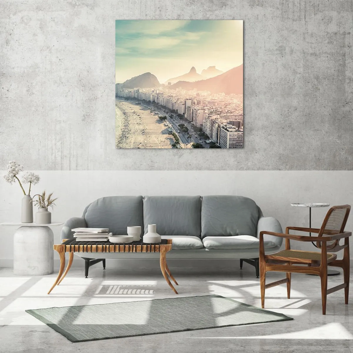 Glastavla - Bild på glas - Evig semester i Rio - 60x60 cm