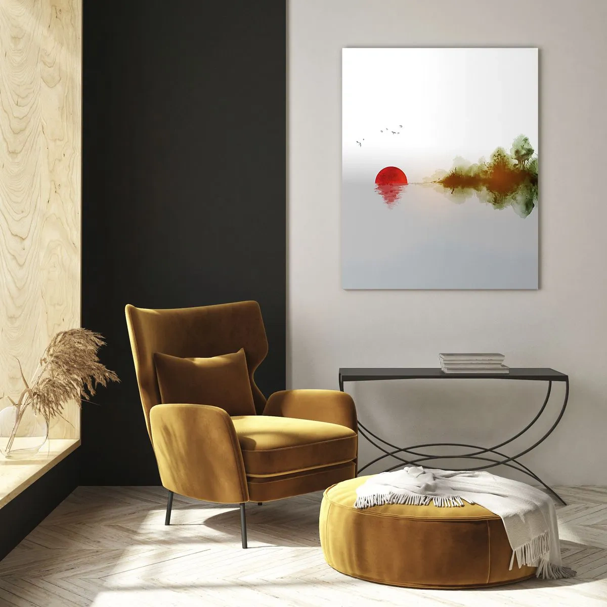 Glastavla - Bild på glas - Ett löfte om lugn - 50x70 cm