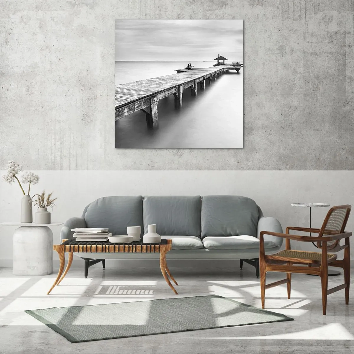 Glastavla - Bild på glas - Ut i det oändliga - 70x70 cm