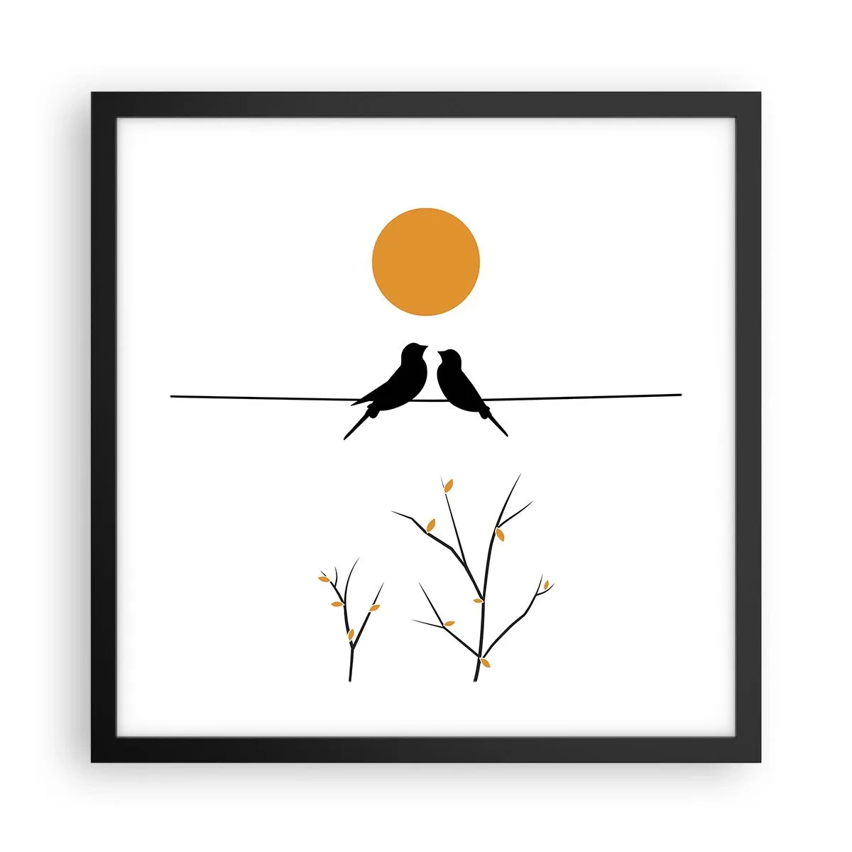 Affisch i svart ram - Näktergalens kväll - 40x40 cm