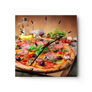 Väggklocka - Klocka på glas - Med riktig italiensk smak - 30x30 cm