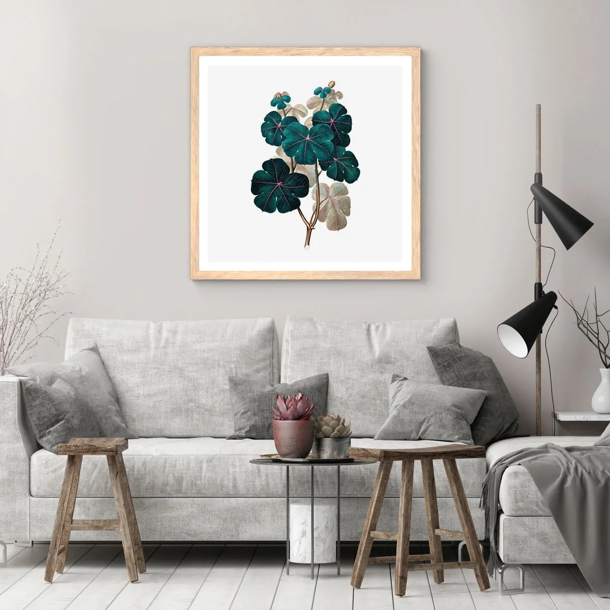 Affisch i ram av ljusek - Från ett gammalt herbarium - 50x50 cm