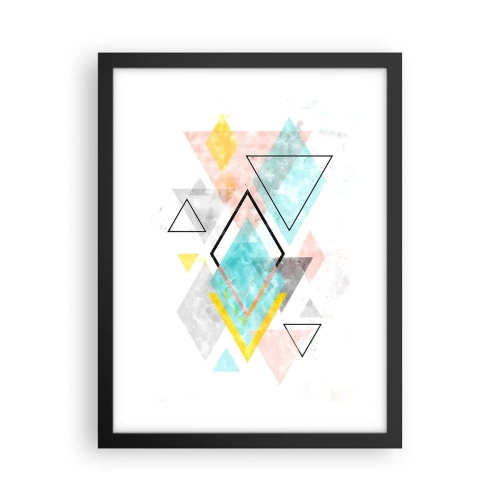 Affisch i svart ram - Geometriskt spel - 30x40 cm