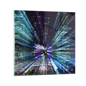 Glastavla - Bild på glas - Övergång till hyperrymden - 50x50 cm