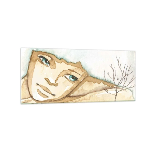 Glastavla - Bild på glas - Poesiträdet växer ur tystnaden - 120x50 cm