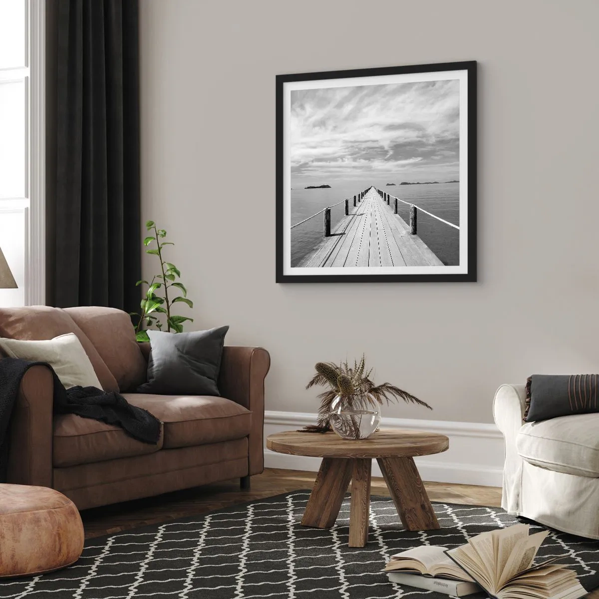 Affisch i svart ram - Kanske en resa... - 50x50 cm