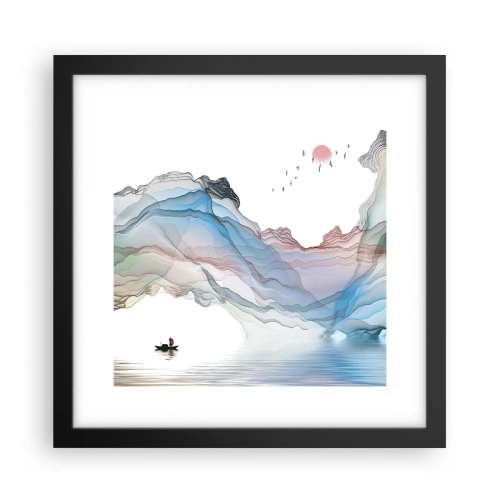 Affisch i svart ram - Mot kristallfjäll - 30x30 cm