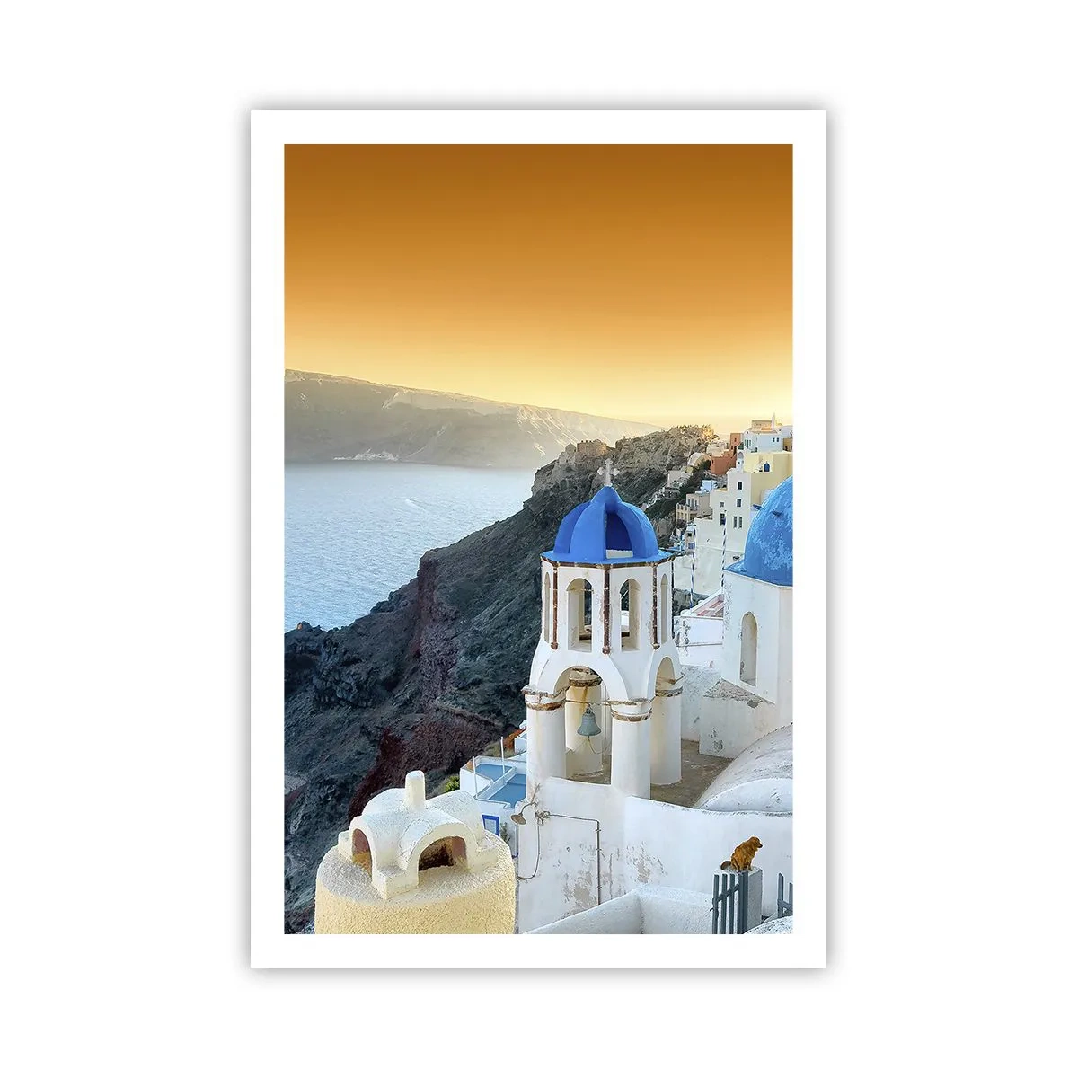 Affisch - Santorini - inbäddat i berg - 61x91 cm