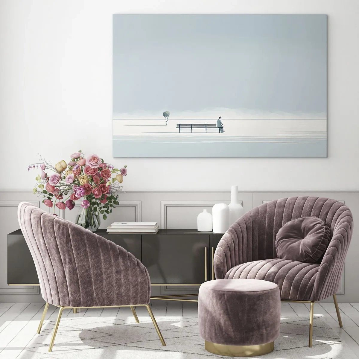 Glastavla - Bild på glas - Ja, jag väntar. - 100x70 cm