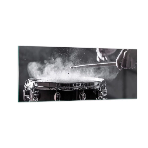 Glastavla - Bild på glas - Musikens puls - 100x40 cm