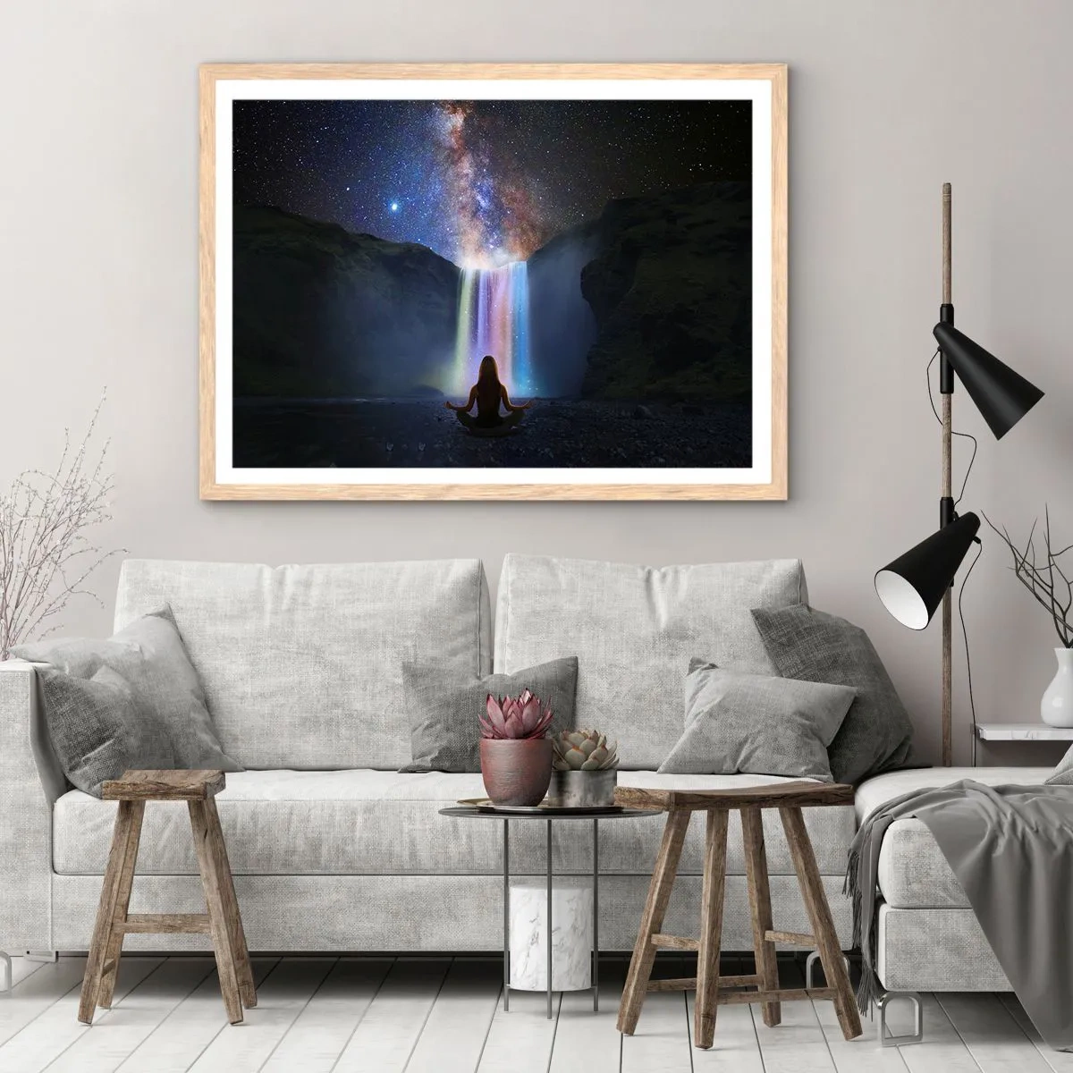 Affisch i ram av ljusek - Absolut harmoni - 100x70 cm