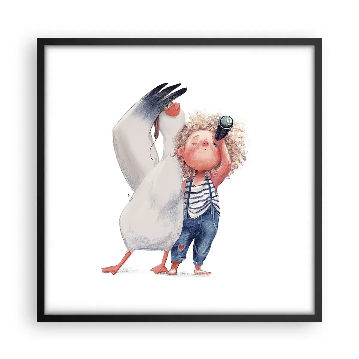 Affisch i svart ram - Stora resans plan - 50x50 cm