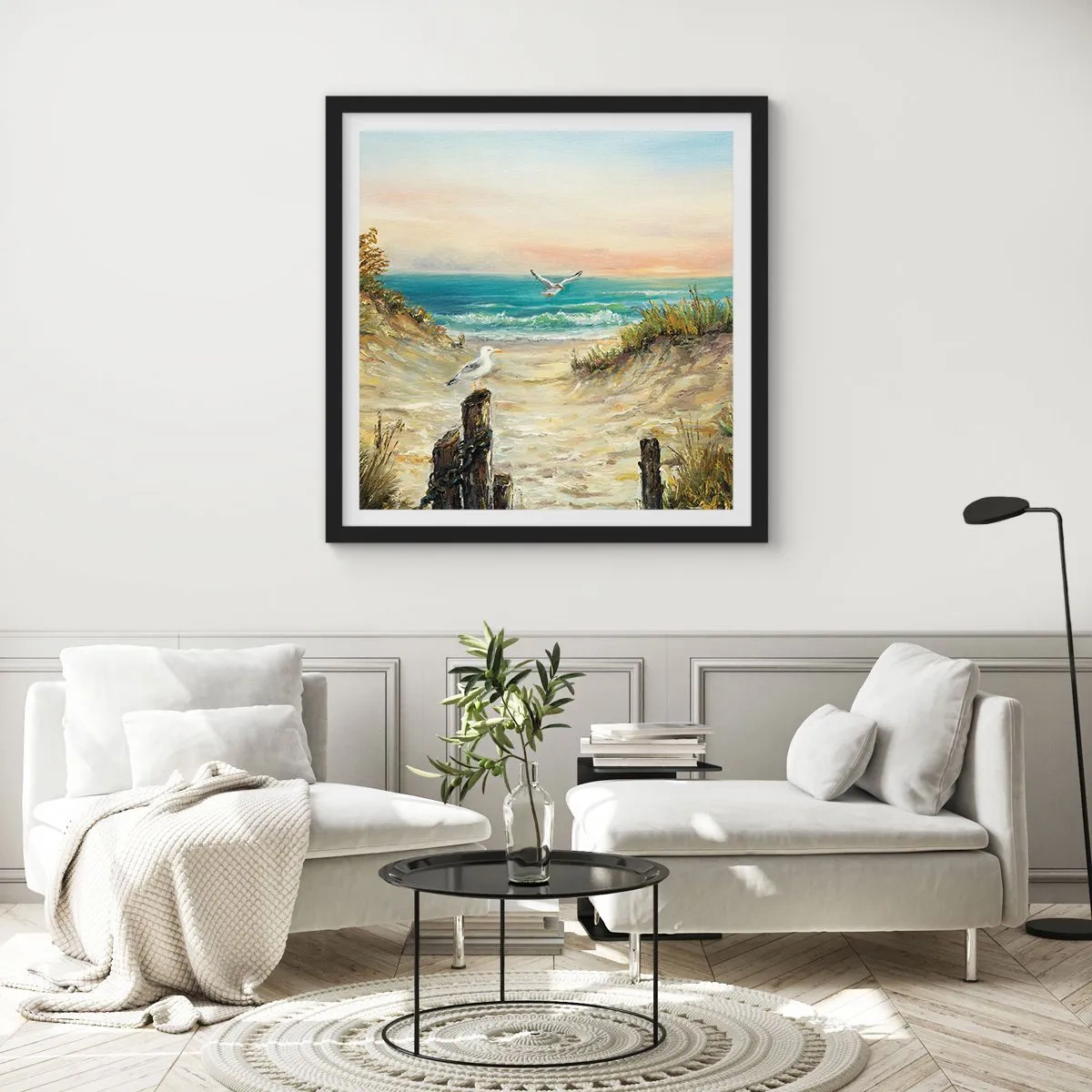Affisch i svart ram - Vindstilla - 30x30 cm