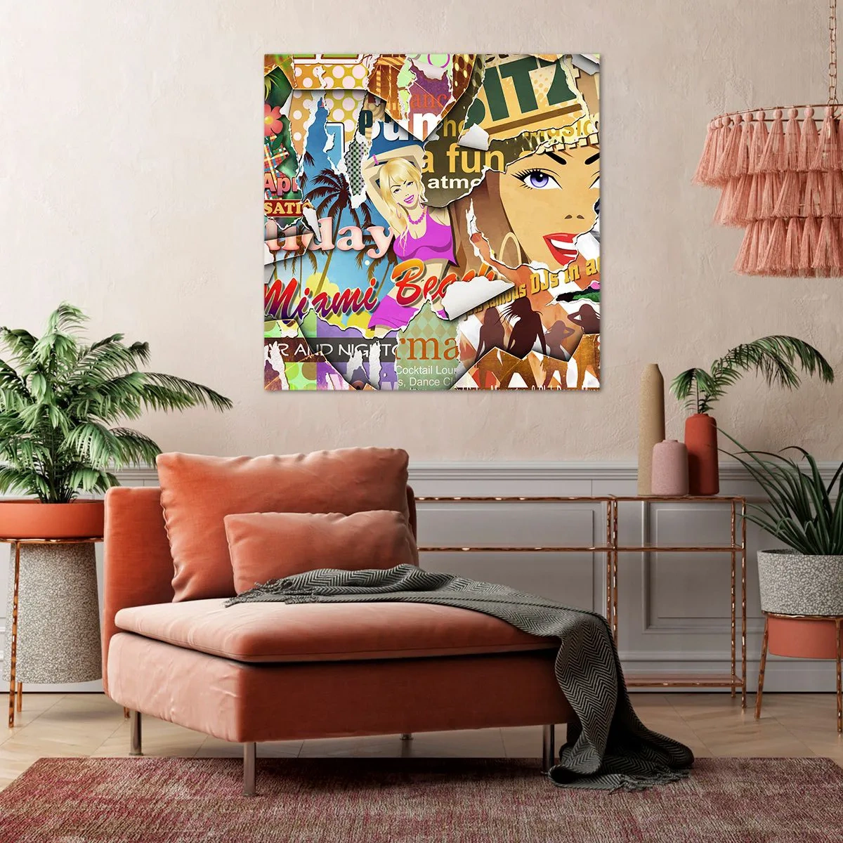 Canvastavla - Bild på duk - Sommarens återblickar - 40x40 cm