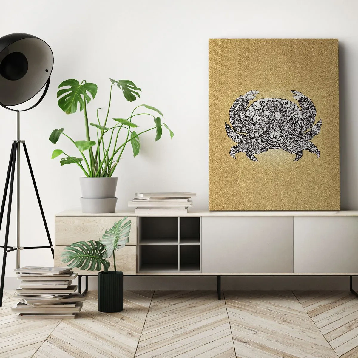 Canvastavla - Bild på duk - Herr Krabba berättar - 45x80 cm