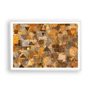 Affisch i vit ram - Värld infattad i form - 100x70 cm