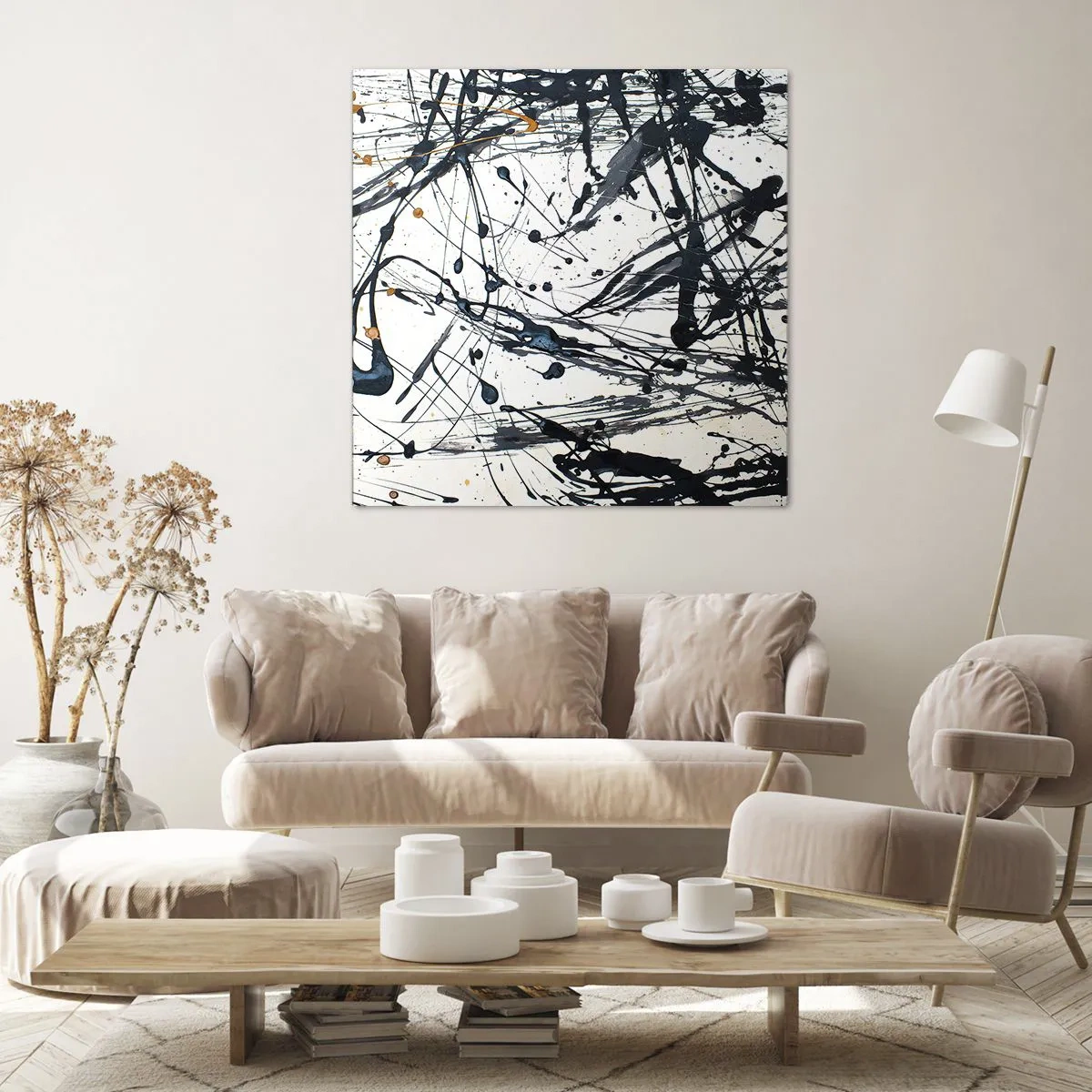 Canvastavla - Bild på duk - Expressionistisk abstraktion - 50x50 cm