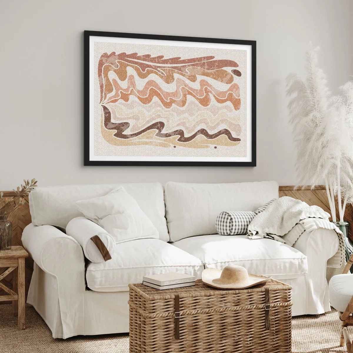 Affisch i svart ram - Bra energi - bra känslor - 70x50 cm