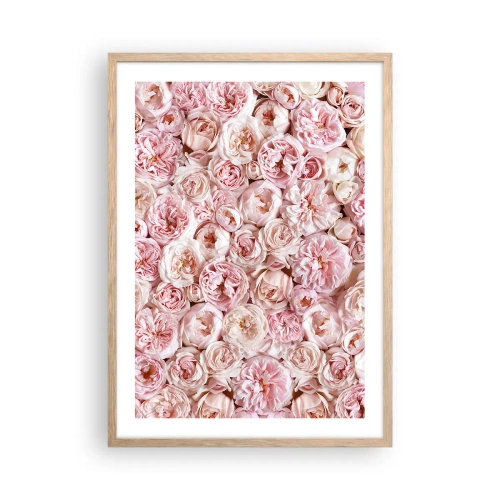 Affisch i ram av ljusek - Strödd med rosor - 50x70 cm