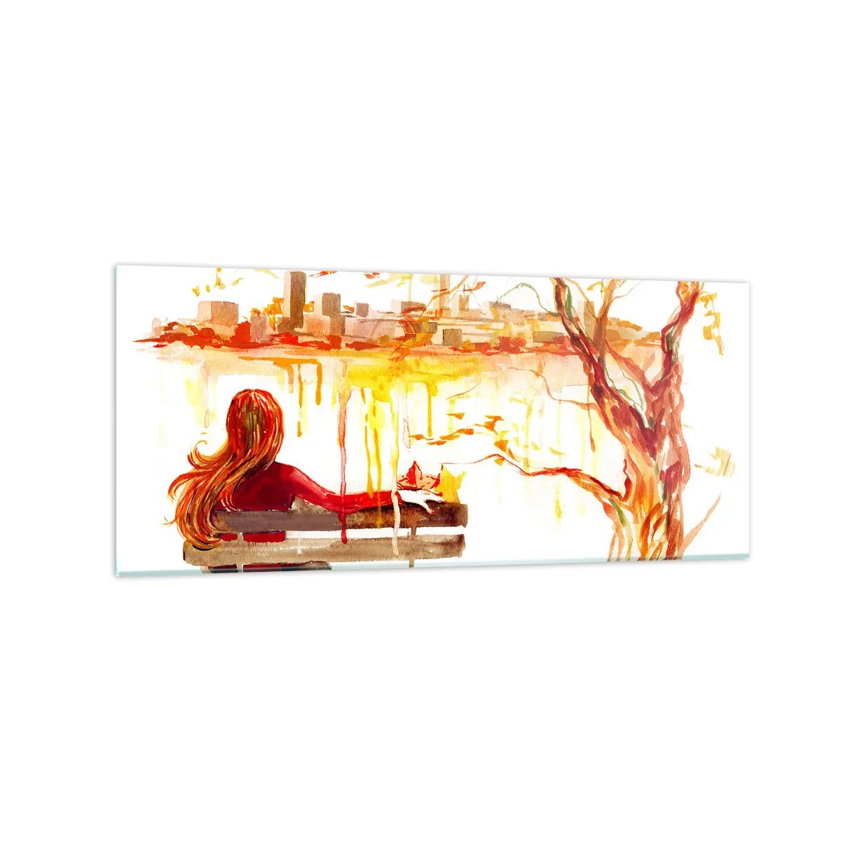 Glastavla - Bild på glas - En stund för eftertanke - 120x50 cm