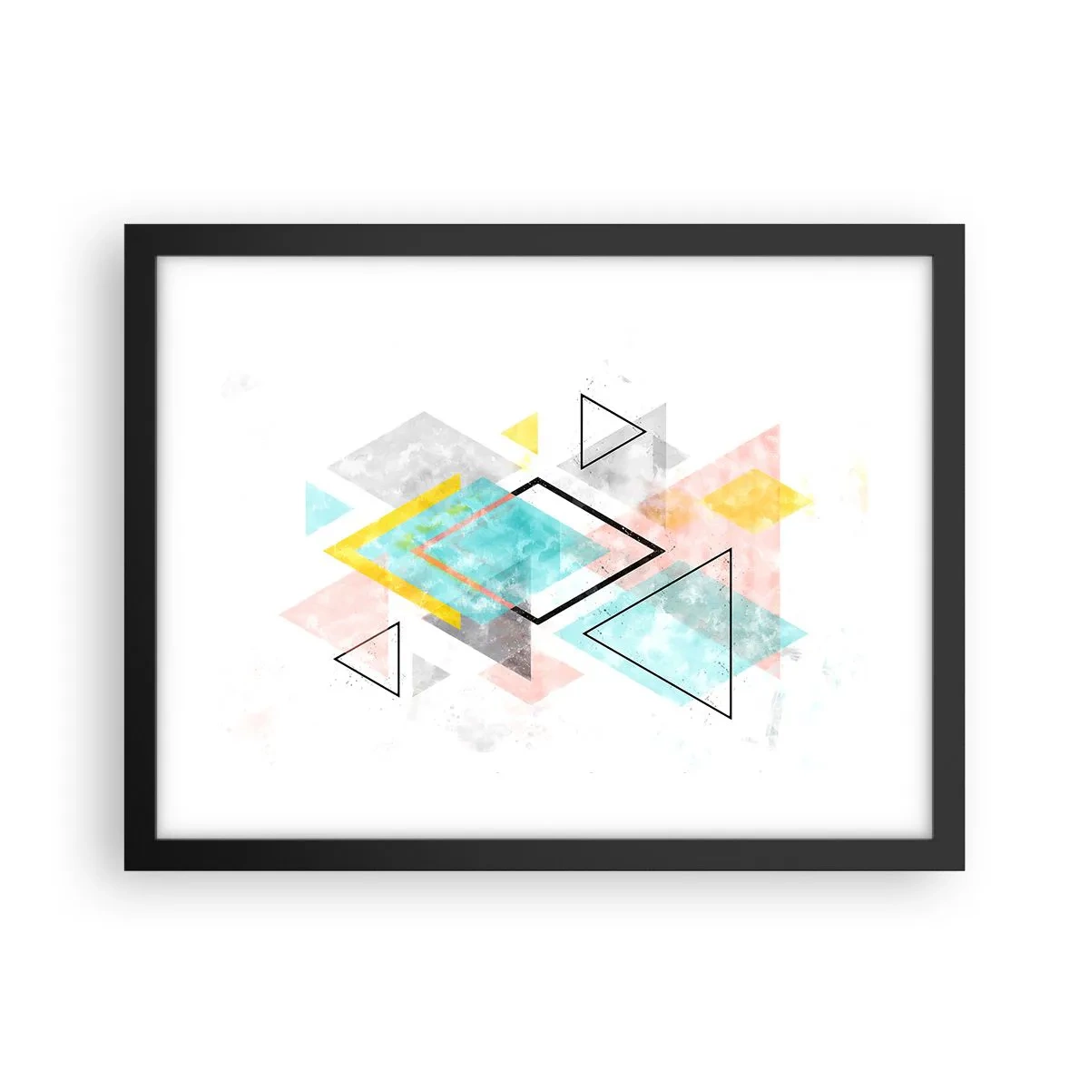 Affisch i svart ram - Geometriskt spel - 40x30 cm