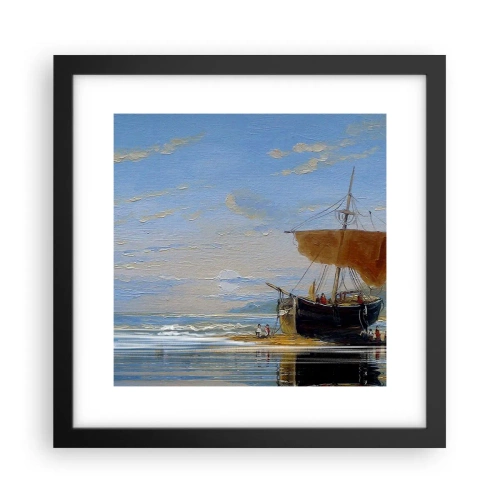 Affisch i svart ram - Vatten, jord, luft - 30x30 cm