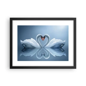 Affisch i svart ram - Tid för kärlek - 40x30 cm