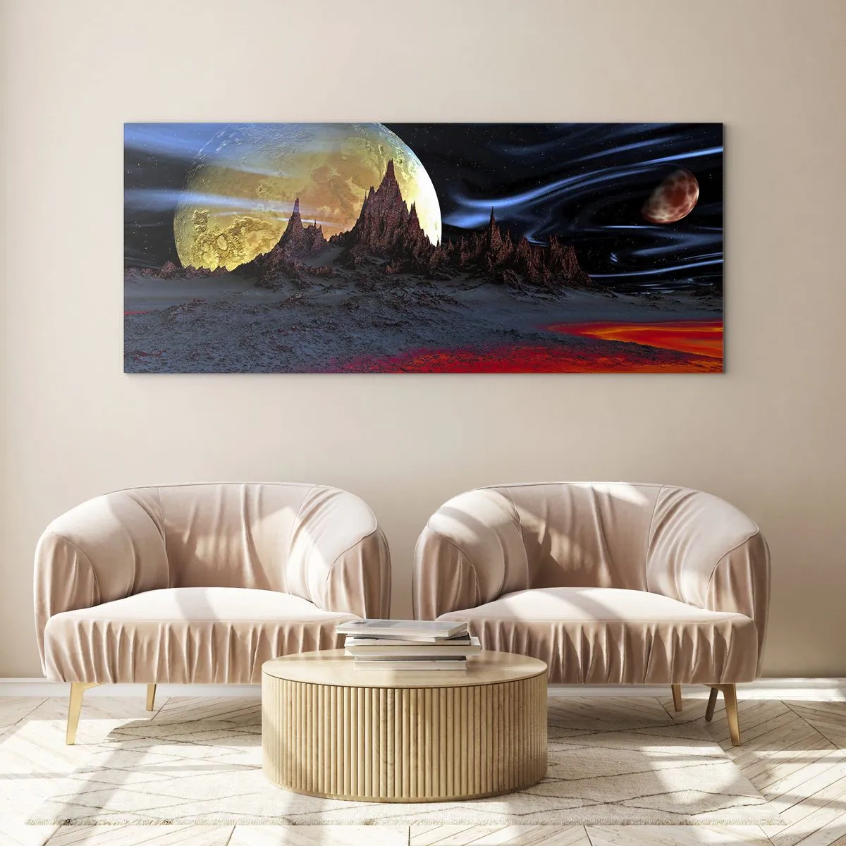 Glastavla - Bild på glas - Okänd värld - 120x50 cm