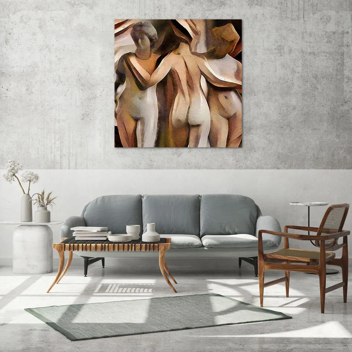 Glastavla - Bild på glas - De tre gracerna 2.0 - 30x30 cm