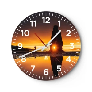 Väggklocka - Klocka på glas - Bara du och naturen - 40x40 cm