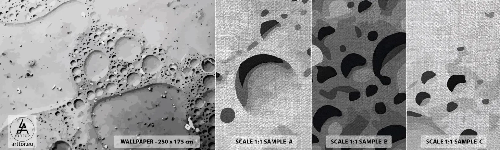 Provbit av fototapet Premium Canvas - Spår efter skum - Sammansättning, Bit, Grafik - 100x30 cm