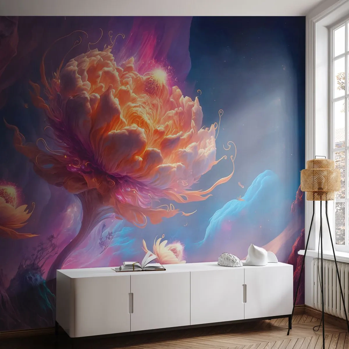 Fototapet Premium Sand - En annan värld - Fantastisk, Landa, Blommor - 200x140 cm