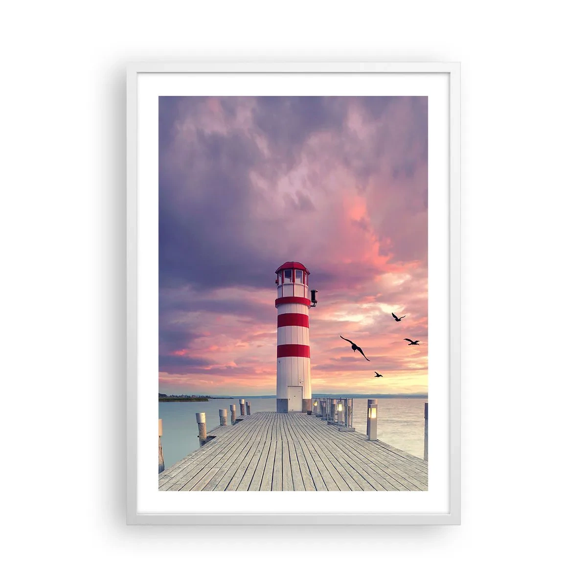 Affisch i vit ram - Dags att bege sig till hamnen - 50x70 cm