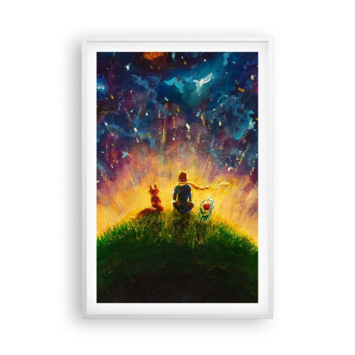 Affisch i vit ram - Kärlek och vänskap - hela världen - 61x91 cm