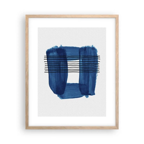 Affisch i ram av ljusek - Svart-blå komposition - 40x50 cm