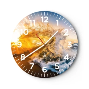 Väggklocka - Klocka på glas - Lek i sanden - 40x40 cm