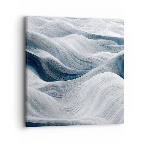 Canvastavla - Bild på duk - Vitblåa vågor - 40x40 cm