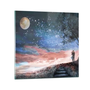 Glastavla - Bild på glas - Stjärnig spektakel - 60x60 cm
