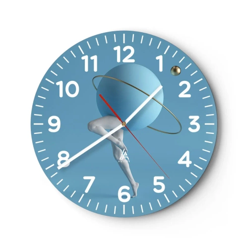 Väggklocka - Klocka på glas - Och planeterna blir galna - 40x40 cm