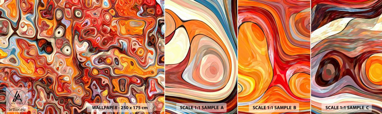 Provbit av självhäftande fototapet Deluxe Sticker - Om nötterna löstes upp i honung - Abstraktion, Bit, Modernt mönster - 100x30 cm