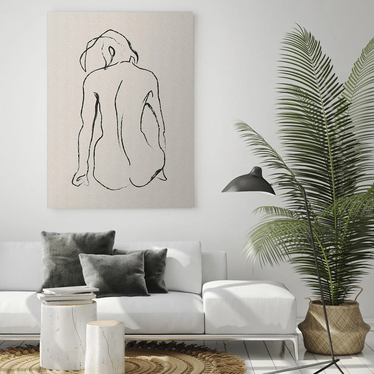 Glastavla - Bild på glas - Naken flicka - 50x70 cm