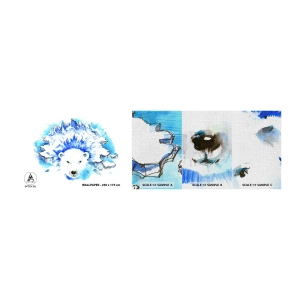 Provbit av fototapet Premium Canvas - Arktis kung i iskrona - Abstraktion, Isbjörn, Antarktis - 100x30 cm